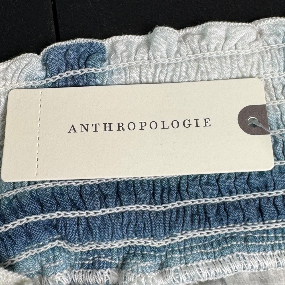 Pilcro Anthropologie Blue Tie Dye Linen Tiered Mini Skirt Small 4120318350010 - Picture 12 of 14